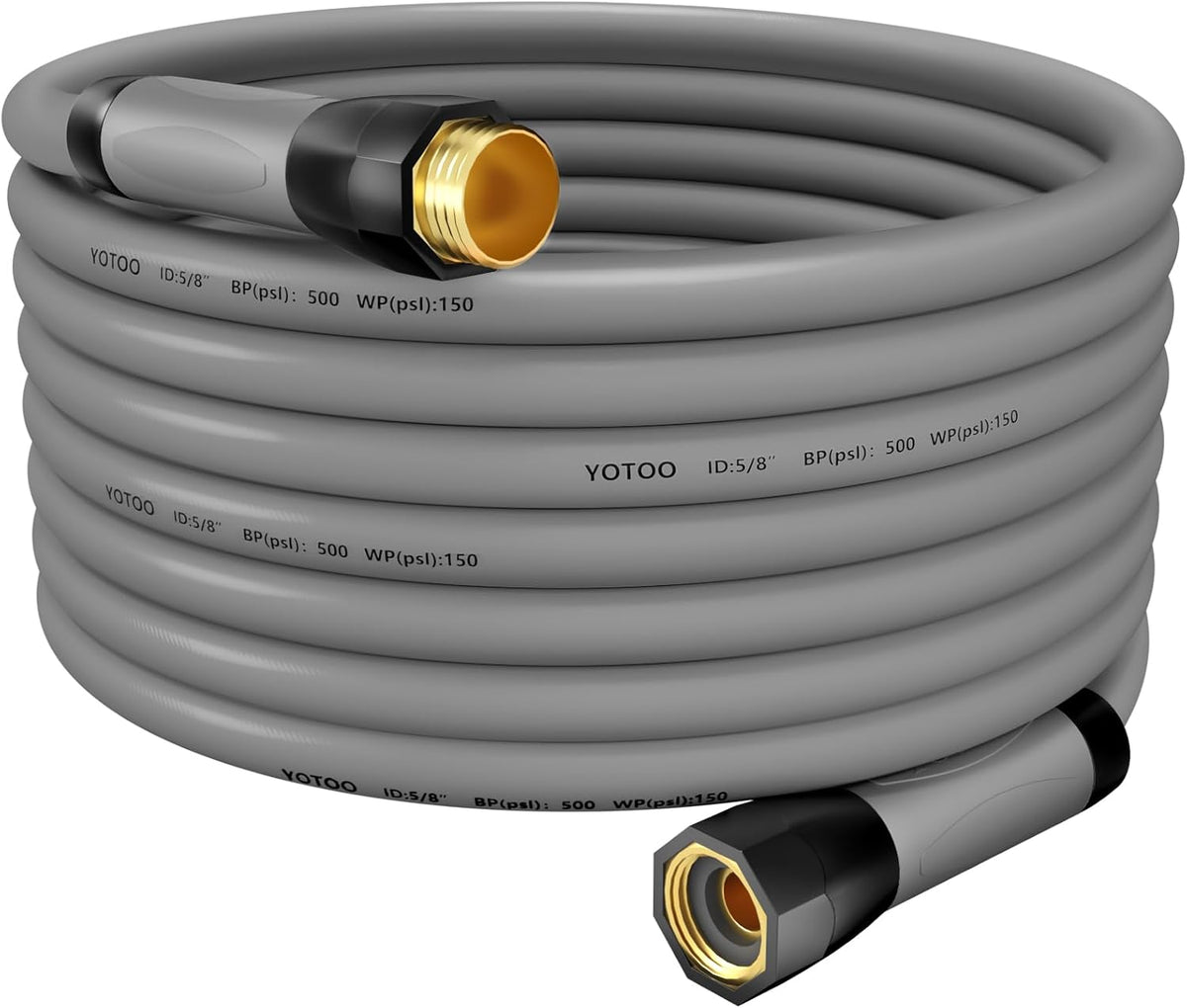 YOTOO Heavy Duty Hybrid Garden Water Hose 5/8-Inch by 50-Feet 150 PSI Kink Resistant, Flexible with