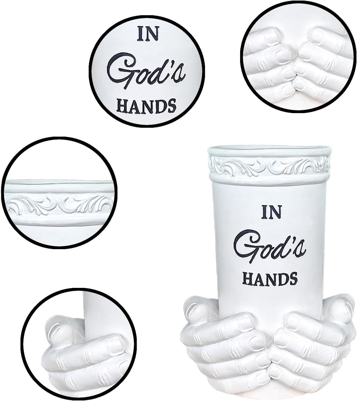 BAYN Grave Decorations for Cemetery, Hand Held Vases with Spikes for Garden Decorations Waterproof
