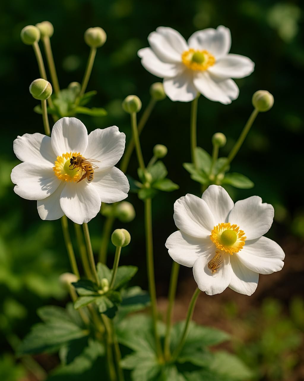 Perennial Farm Anemone x Hybrida 'Honorine Jobert' – Live Windflower in #1 Container, Elegant White