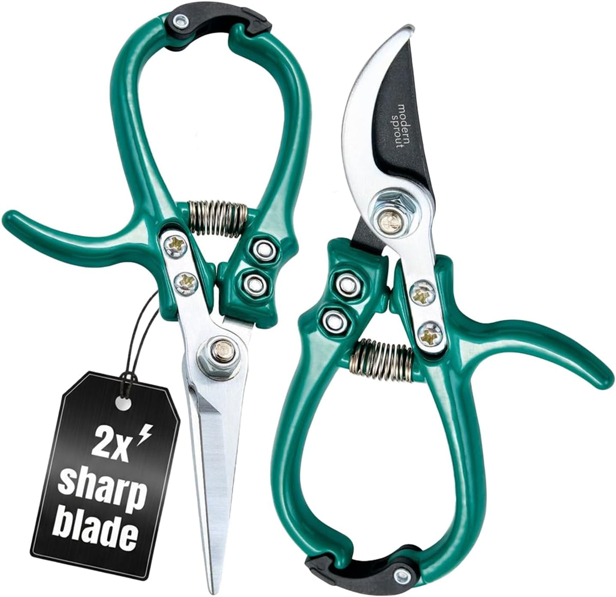 Modern Sprout Hand Pruners & Shears Set with Blister Pack - Lightweight Gardening Tools with Easy