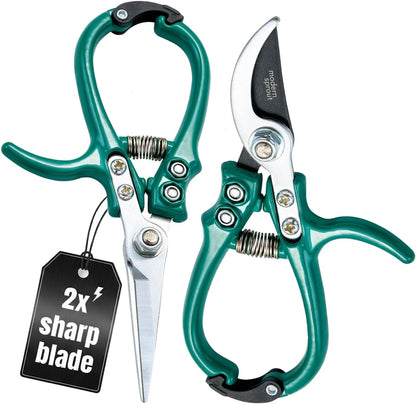 Modern Sprout Hand Pruners & Shears Set with Blister Pack - Lightweight Gardening Tools with Easy