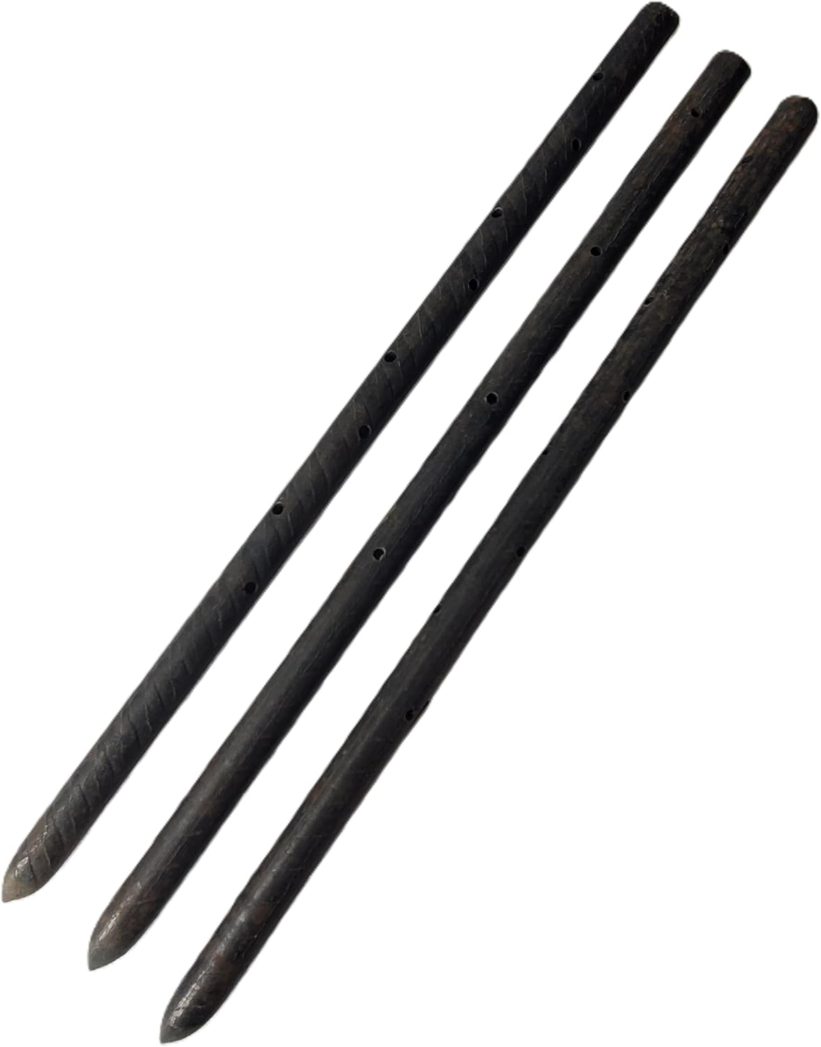 MCA 18" Round Steel Concrete Form Stakes (10 Pack) 3/4" Heavy-Duty Pointed with Holes – for