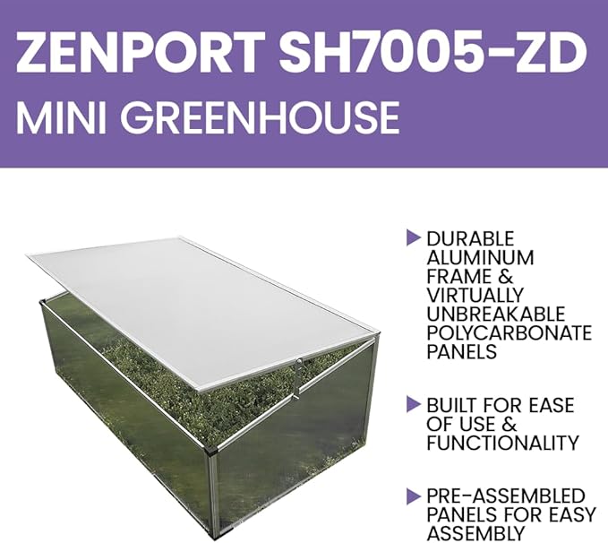 Zenport SH7005-ZD Folding Aluminum Cold Frame Greenhouse - 10 Pack