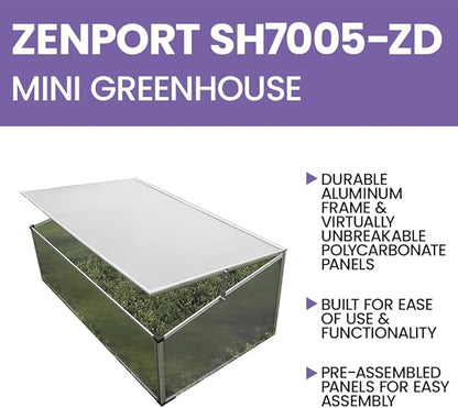 Zenport SH7005-ZD Folding Aluminum Cold Frame Greenhouse - 10 Pack