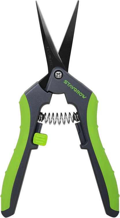 6.5" Straight Pruning Shears for Gardening, Sharp Plant Trimming Scissors for Precise Cuts