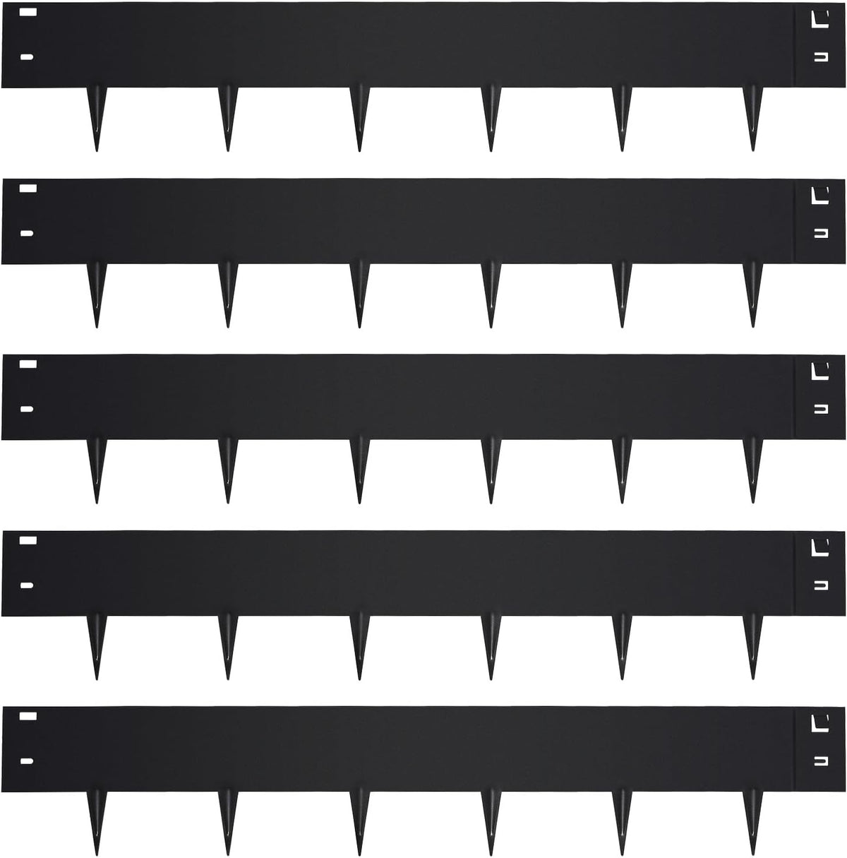 Garden 5PCS Steel Landscape Lawn Edging - 40" L x 7" H (16.7ft Total) Galvanized Steel Landscape