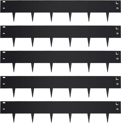 Garden 5PCS Steel Landscape Lawn Edging - 40" L x 7" H (16.7ft Total) Galvanized Steel Landscape