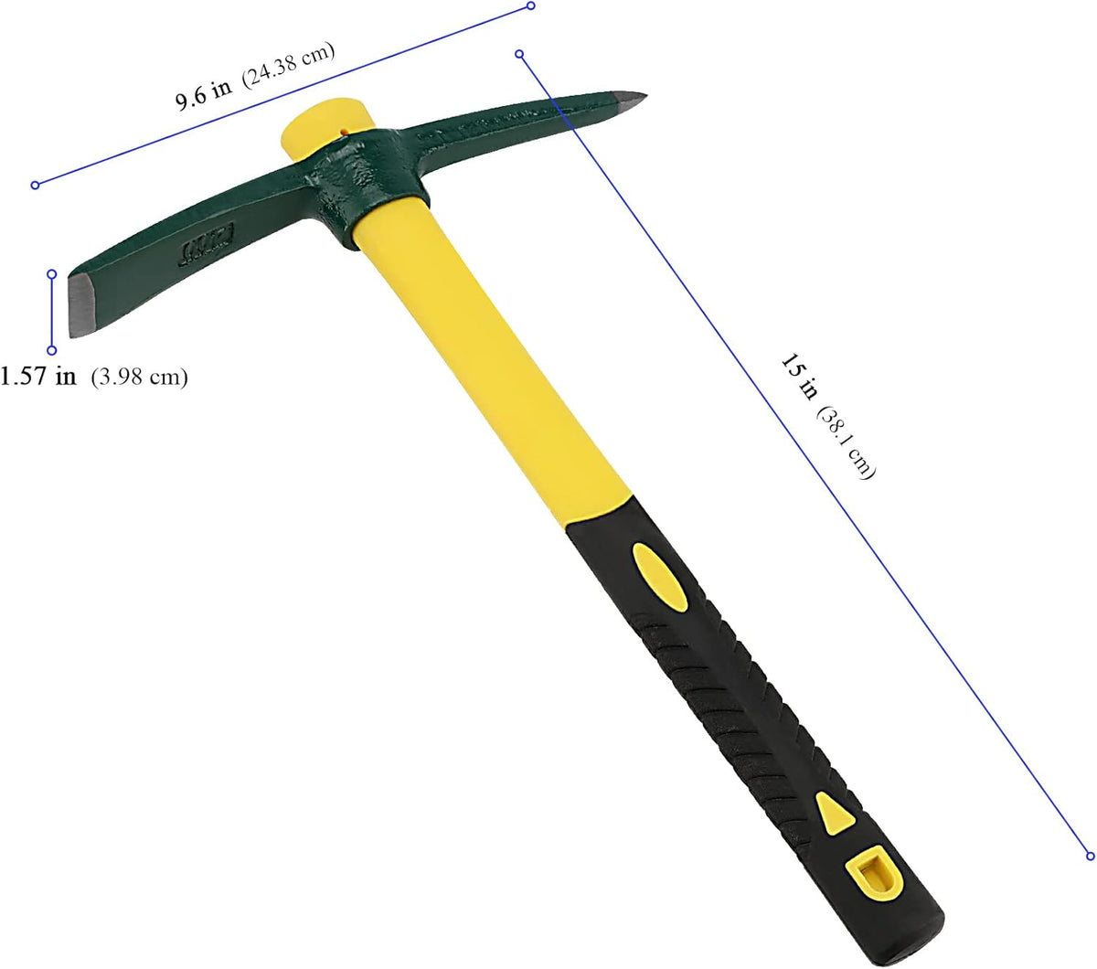 KEILEOHO 2 PCS 15 Inches Pick Mattock Hoe, Forged Weeding Garden Pick Axe with Fiberglass Handle