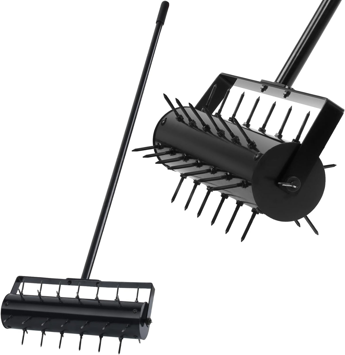 Rolling Lawn Aerator, 42 Spikes Pre-Assembled, Heavy Duty Grass Aerator Tool with Adjustable