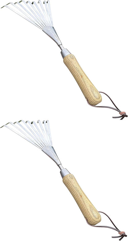 Garden Guru Eco Hand Rake Soil Tiller- 100% Recycled Stainless Steel - Rust Resistant - FSC