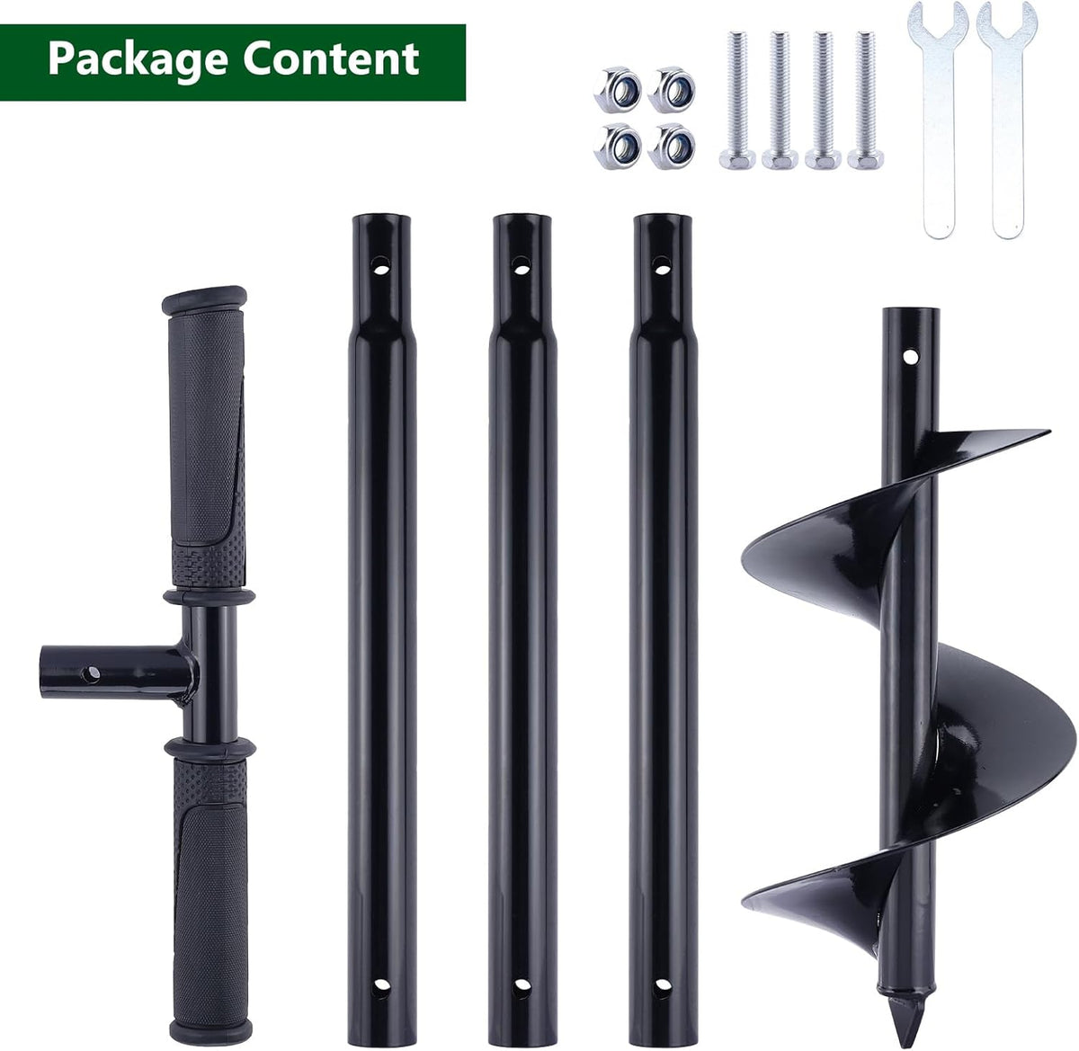 Post Hole Digger Manual 6" x 41" Garden Auger Spiral Drill with T Shaped Handle for Digging