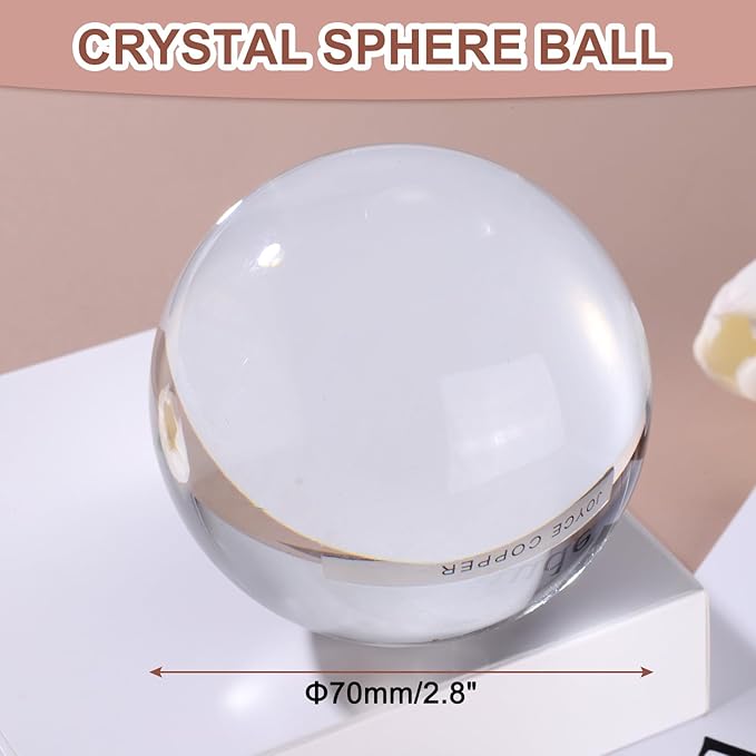 uxcell 70mm/2.8" Crystal Sphere Ball Glass Solid Decorative Sphere Crystal Ball Prop Ornament for