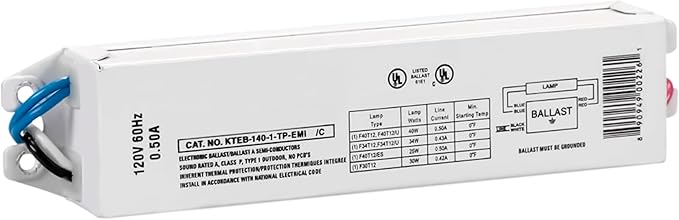 OHLECTRIC Replacement for Keystone KTEB-140-1-TP-EMI 1 Lamp T12 Electronic Fluorescent Ballast |