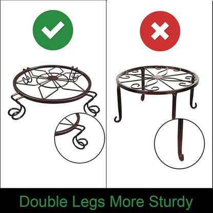 Flower Pot Stand Heavy Duty 2 Pack Planter Holder Indoor Outdoor Home & Garden Decor(Champagne)