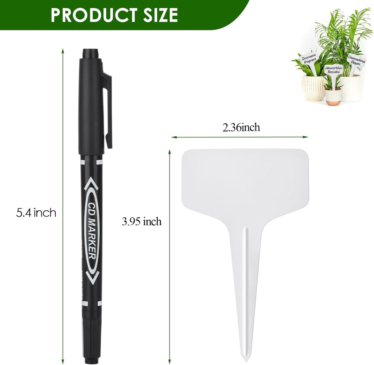 Plant Labels 120pcs with Garden Plant Markers Pen of Outdoor Waterproof,T-Type Plant Tags and