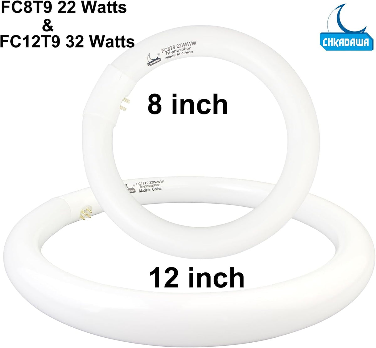 FC8T9/KB 22W and FC12T9/KB 32W Warm White Set, Round Fluorescent 8 inch T9 22 Watts & Circular