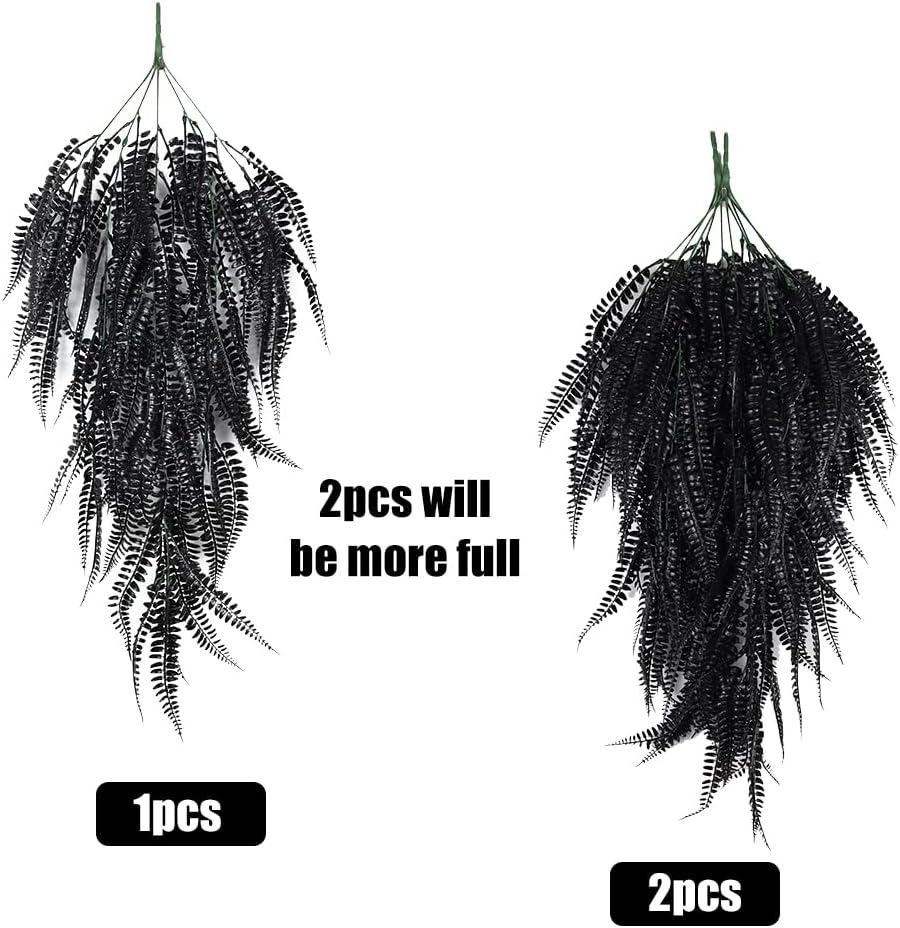 RECUTMS Faux Hanging Plants 4 Pcs UV Resistant Lifelike Artificial Boston Fern Large Draping Fake