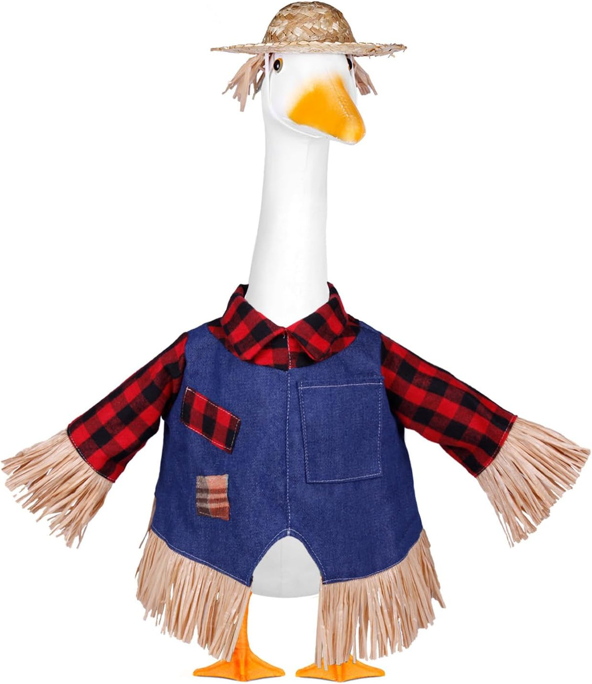 Scarecrow Goose Outfits Halloween Porch Goose Costume for 23inch Thankgiving Geese Clothes Fall
