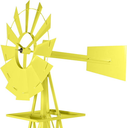 Garden Windmill for Yard Decor, 8 ft Tall Metal Windmill with Spinning Blades, Weather-Resistant