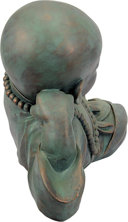 Design Toscano Resting Serene Baby Monk Asian Boy Garden Statue, 24 inches Wide, 12 inches Tall