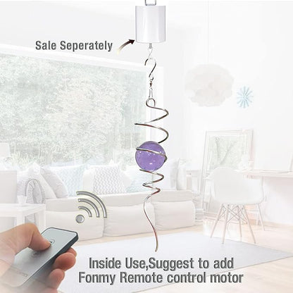 Fonmy Purple Gazing Ball Spiral Tail Wind Spinner Stabilizer with Swivel Hook 11inch Stainless
