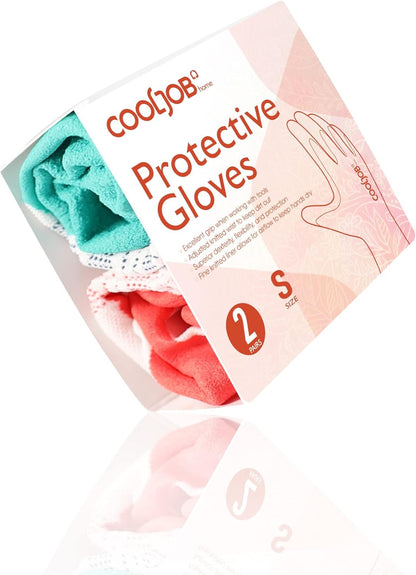 COOLJOB 2 Pairs Gardening Gloves for Women Ladies, Breathable Rubber Coated for Yard Garden