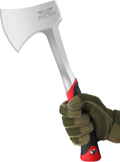 JXE JXO 14.4" Camping Hatchet with Full Tang Forged Construction & Ergonomic Shock Absorbing Grip