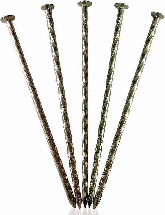12 Inch Galvanized Heavy Duty Spiral Landscape Spikes, Metal Garden Stakes Edging Anchoring Spikes