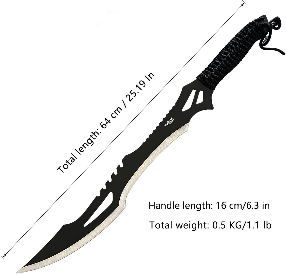 Sword Machete with Nylon Sheath and Lanyard Jungle Hunter Machete for Outdoor Adventure