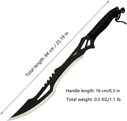 Sword Machete with Nylon Sheath and Lanyard Jungle Hunter Machete for Outdoor Adventure