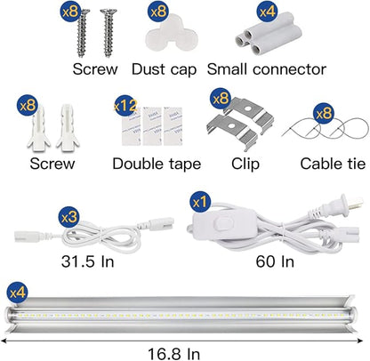 T5 LED Grow Lights, 204pcs Bulb 5000K White Full Spectrum Plant Light Strips for Indoor Plants