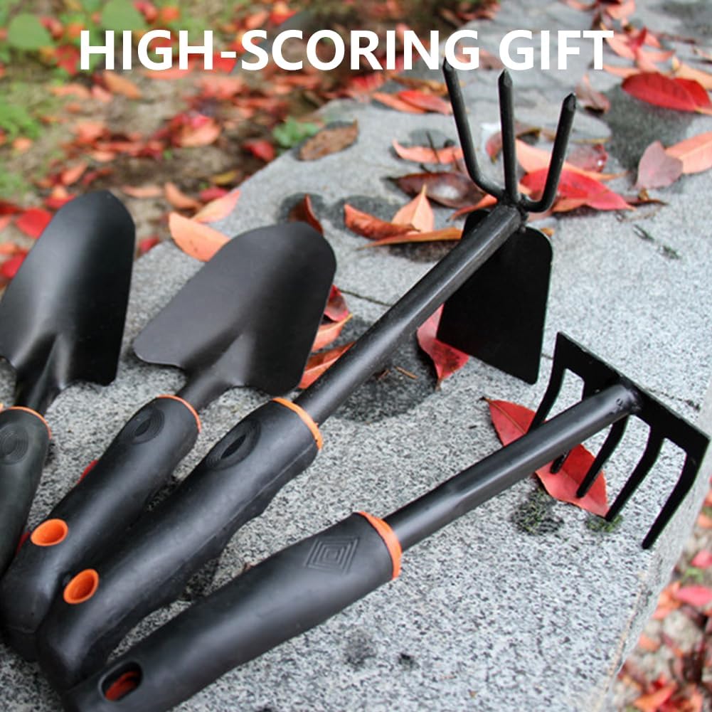 Large Garden Tool Set with Non-Slip Rubber Handle - 6 Piece Heavy Duty, Gardening Hand Tools