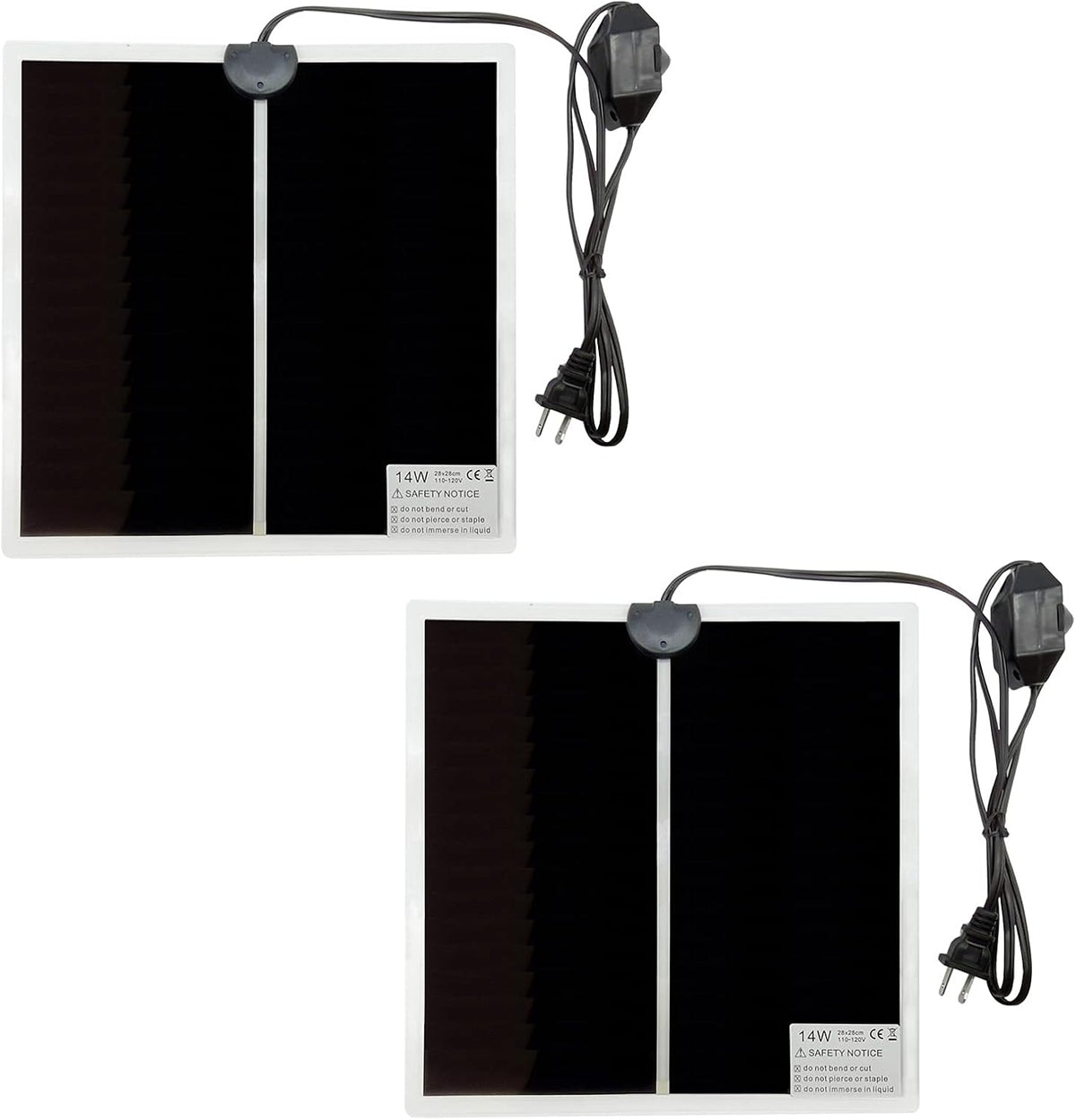 Hamiledyi 14W Reptile Heating Pad 2 PCS Warmer with Temperature Control Adjustment Under Tank 11x11