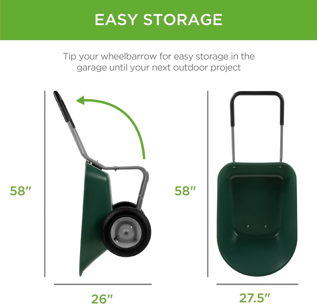 Best Choice Products Dual-Wheel Home Utility Yard Wheelbarrow Garden Cart w/Built-in Stand for