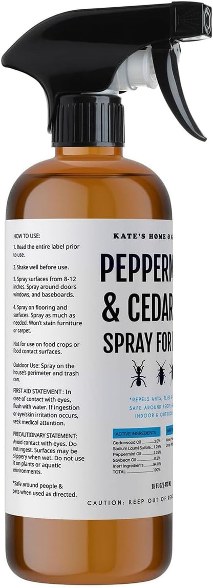 Kate's Home & Garden Peppermint Oil Spray for Bugs, Ants, Insects, Spiders, Roaches, Stink Bug.