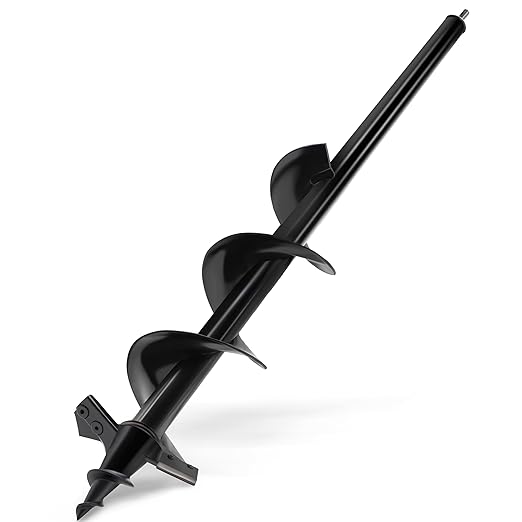 SYITCUN Auger Drill Bit for Planting - 4"X24" Heavy-Duty Auger Post Hole Digger for Fence- 3/8" Hex