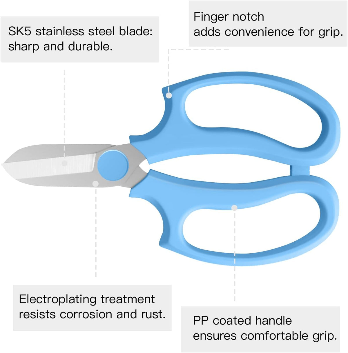 Housolution Flower Scissors, Strong Floral Shears, Premium Steel Garden Pruning Shears Floral