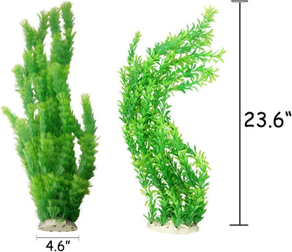 Hamiledyi Aquarium Plants Plastic Decor Fish Tank Green Decorations Plants Ornament Safe for All