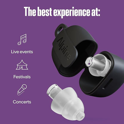 Alpine PartyPlug Pro Concert Ear Plugs, High Fidelity Professional Earplugs, 21dB Noise Reduction