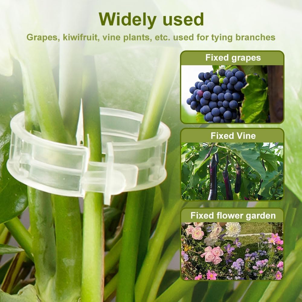 AIIONP 150 PCS Plant Support Clips Reusable Garden Clips, Secured Plastic Plant Clips, Tomato