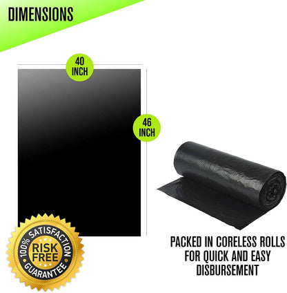 Aluf Plastics 40-45 Gallon Trash Bags (2 MIL - Pack of 50) 40" x 46" - Large Heavy Duty Can Liners