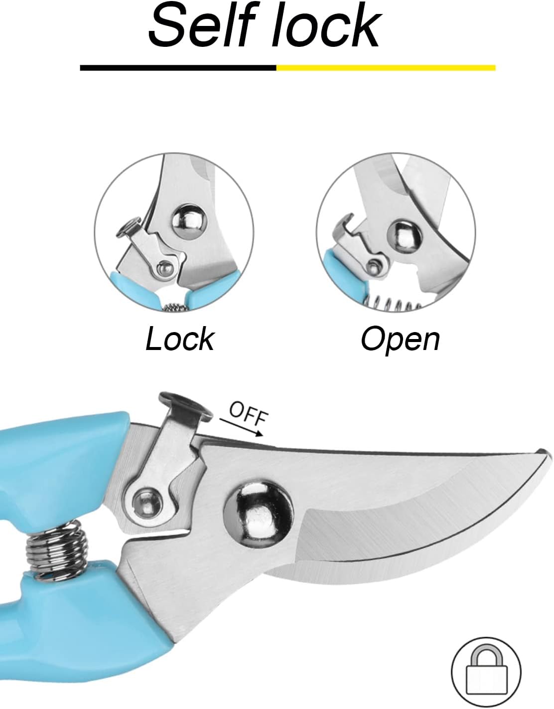 Curve Gardening Scissor with Sharp Stainless Steel Blade Garden Shears for Cutting Flowers Trimming