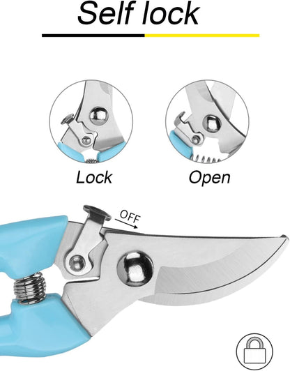 Curve Gardening Scissor with Sharp Stainless Steel Blade Garden Shears for Cutting Flowers Trimming