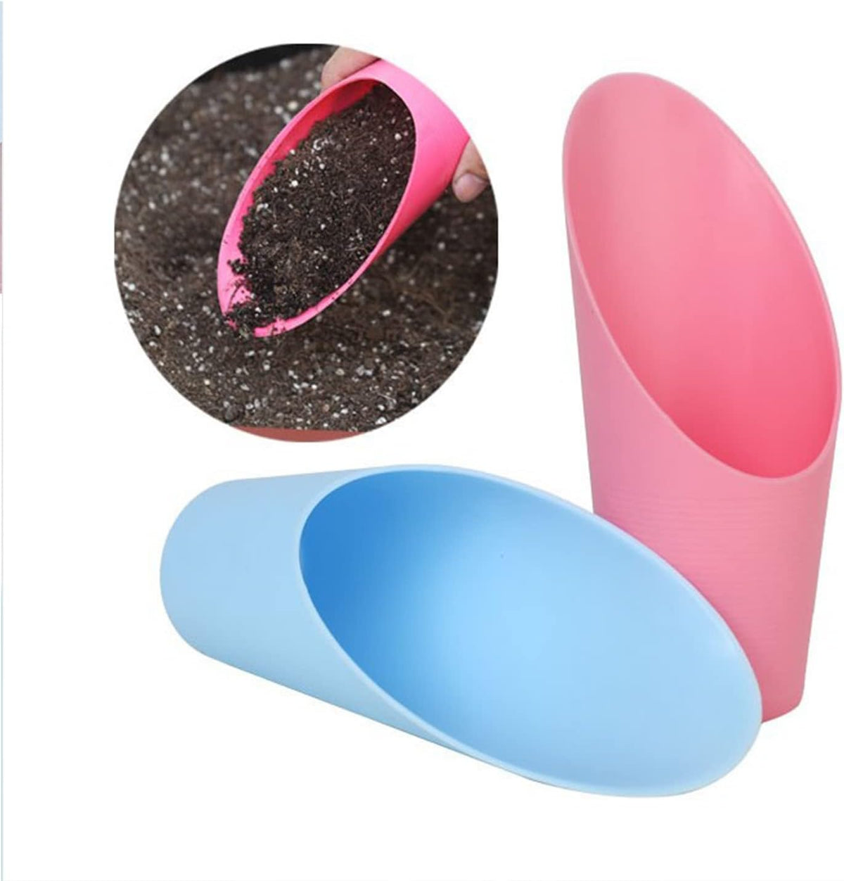 5 PCS Bonsai Soil Scoops, Plastic Garden Soil Scoops, Colorful Small Gardening Tools, Potting