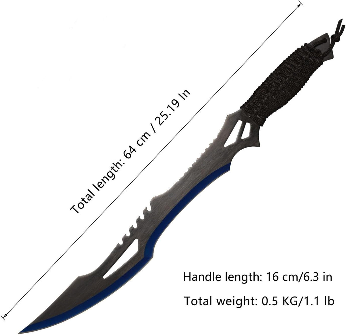 Sword Machete with Nylon Sheath and Lanyard Jungle Hunter Machete for Outdoor Adventure