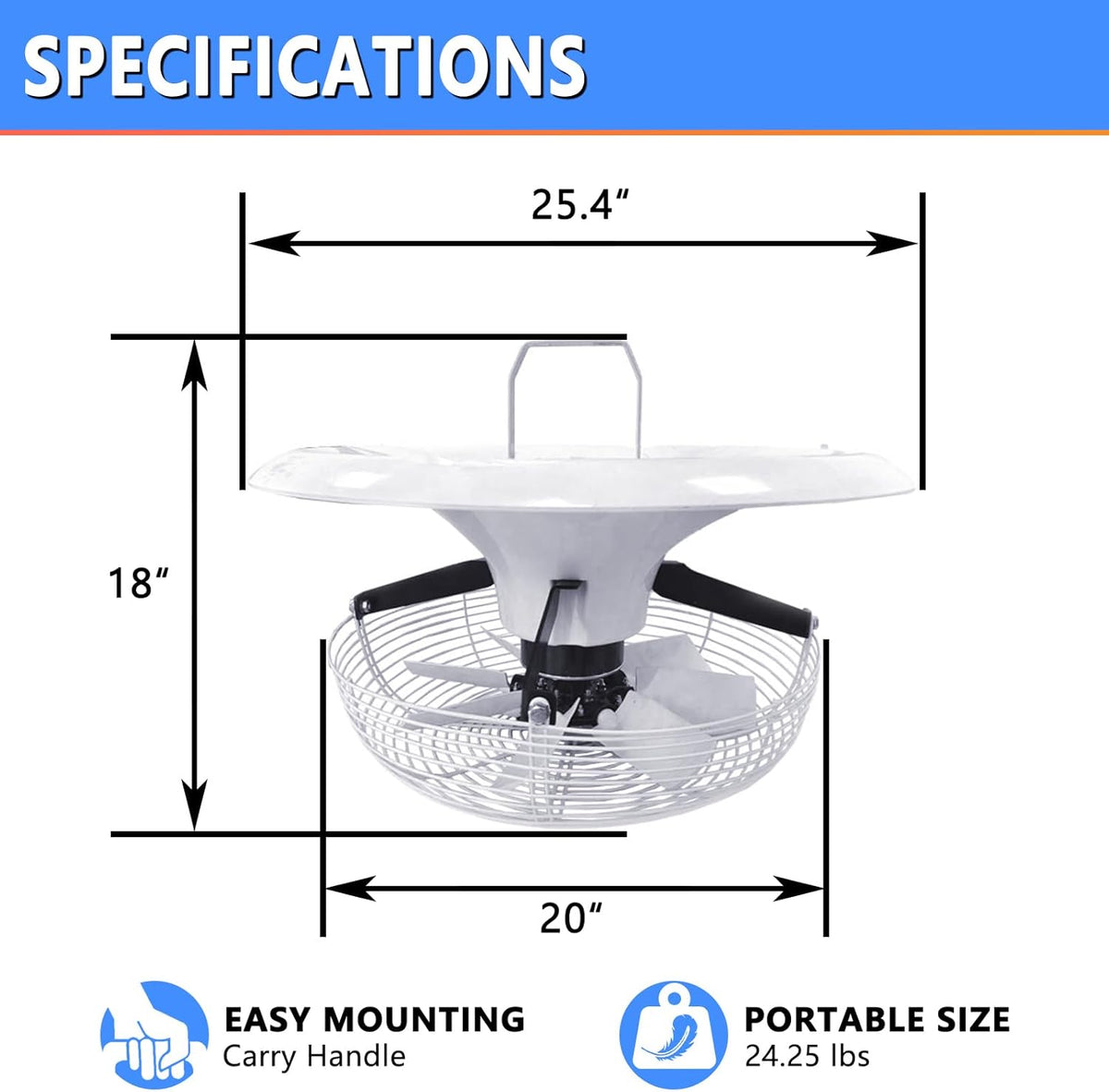 Vertical Ventilation Airflow Fan - Greenhouse Axial Circulation VF500-FloFan 120 Volt