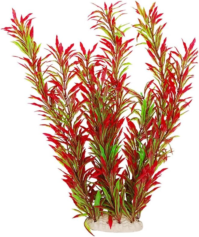DSkoiph 2 pcs Aquarium Decor Plastic Plants Extra Large 21 Inches Artificial Fish Tank Plants Tall