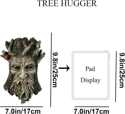 Blue Eye Mushroom Tree Face Sculpture, Funny Blue Eye Mushroom Old Man Tree Hugger Statue, Indoor &