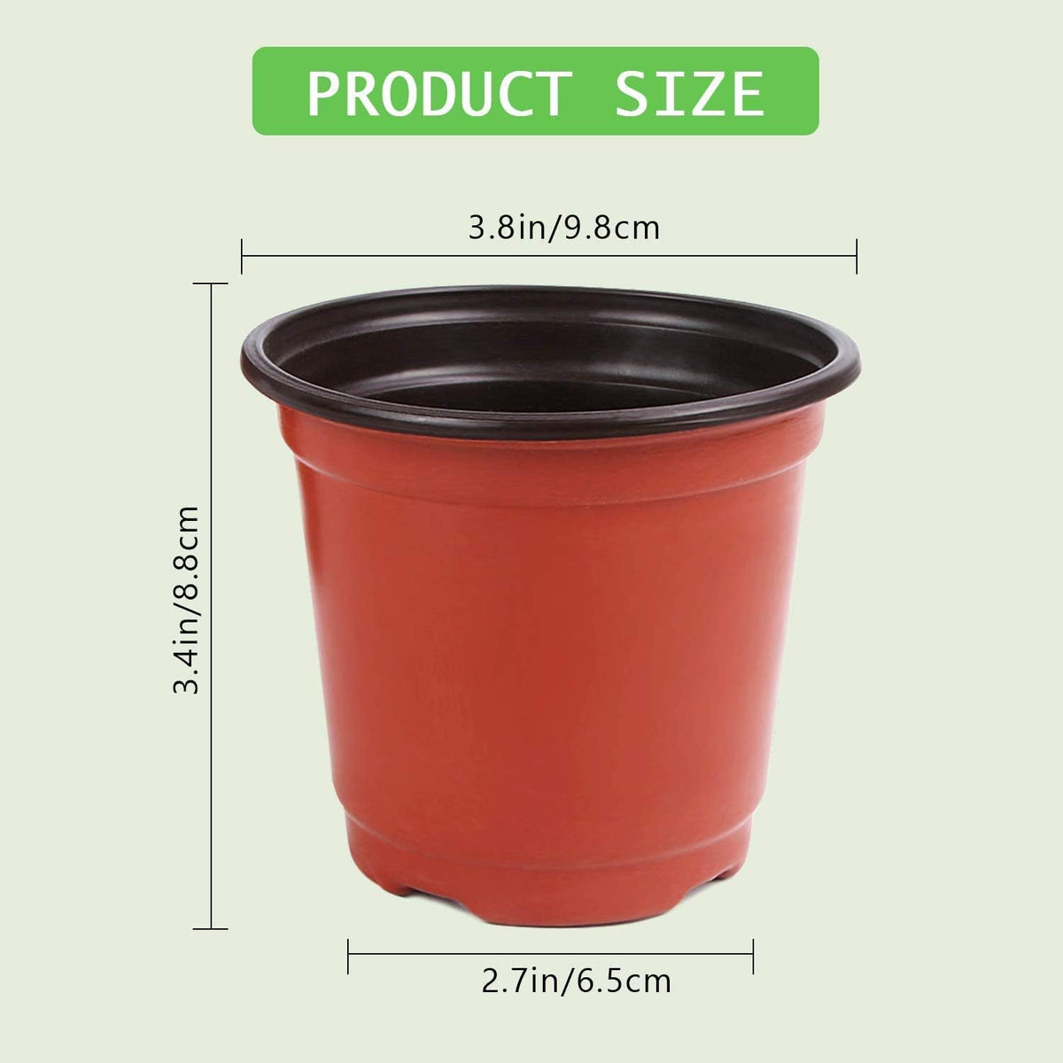Augshy Plant Pots,40 Pcs 4" Plastic Plant Nursery Seed Starting Pots Nursery Pots for Succulent