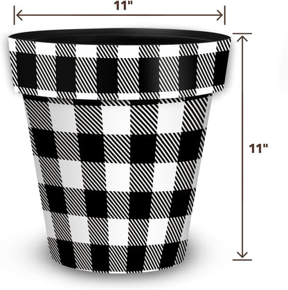 Briarwood Lane Black and White Buffalo Check Medium Planter